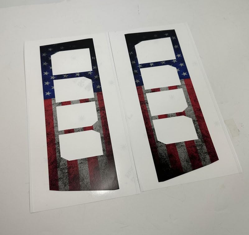 Decal Concepts Compatible con F250 (2017-2021) kit de calcomanías de emblema de insignia de guardabarros (estilo bandera (rojo, blanco, azul