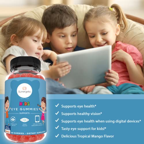 Image of Sunergetic Premium Eye Support Gummies for Kids - Lutein with Zeaxanthin Supports Overall Eye Health, Vision & Macular Health-Clinically Studied Lutein & Zeaxanthin with Lutemax 2020-60 Gummies
