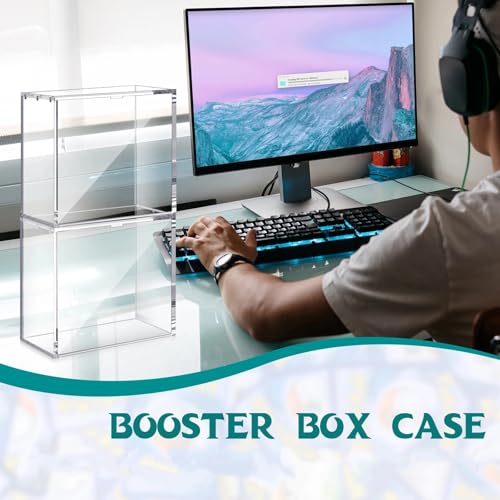 Image of Cinnvoice 1 Pcs Acrylic Magnetic Case Booster Box Protective Case Stackable 4mm Thick Magnetic Closure Gifts for Collectors, Cards Not Included (Compatible with Etb)