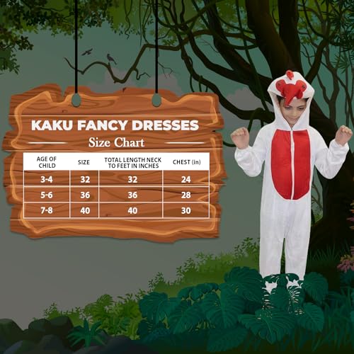 Image of Kaku Fancy Dresses Cock Bird Costume for Kids - White & Red, 5-6 Years | Animal Fancy Dress for Boys & Girls