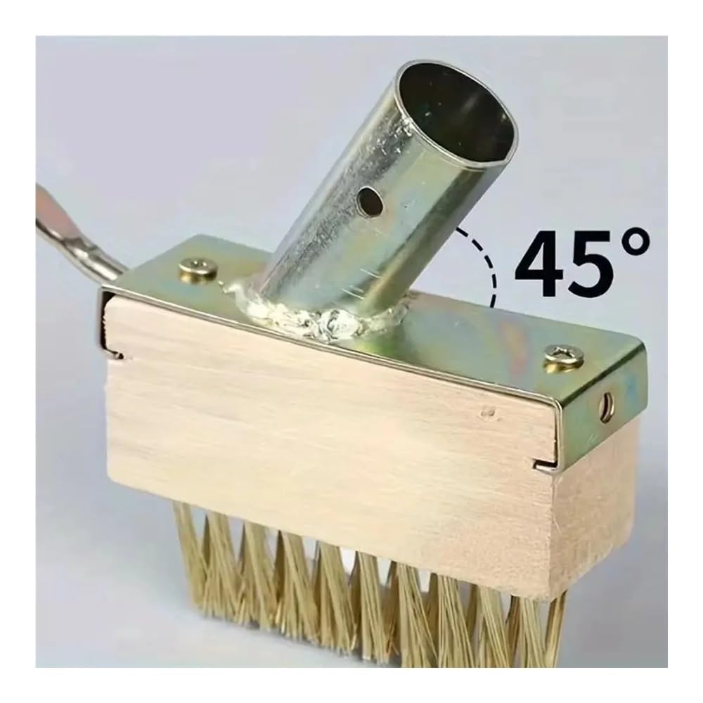Brosse de désherbage à Manche en Bois Massif, Poils métalliques en Acier Inoxydable for Le Nettoyage des Fissures des allées de Jardin(Color 2)