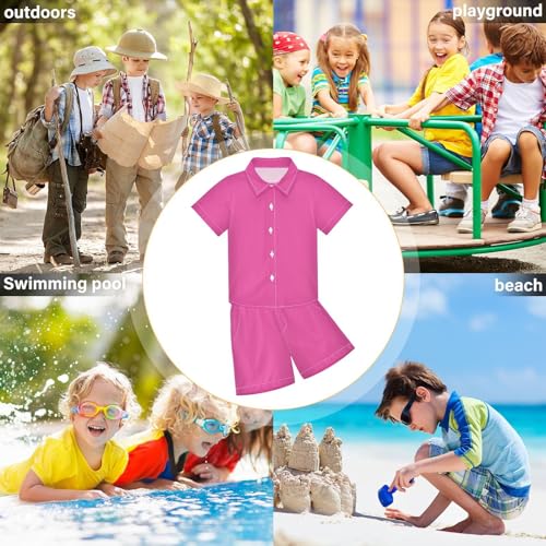 Image of 3T Toddler Boy Shorts Set Black Hawaiian Button Down Shirts Summer Outfits for Little Boy