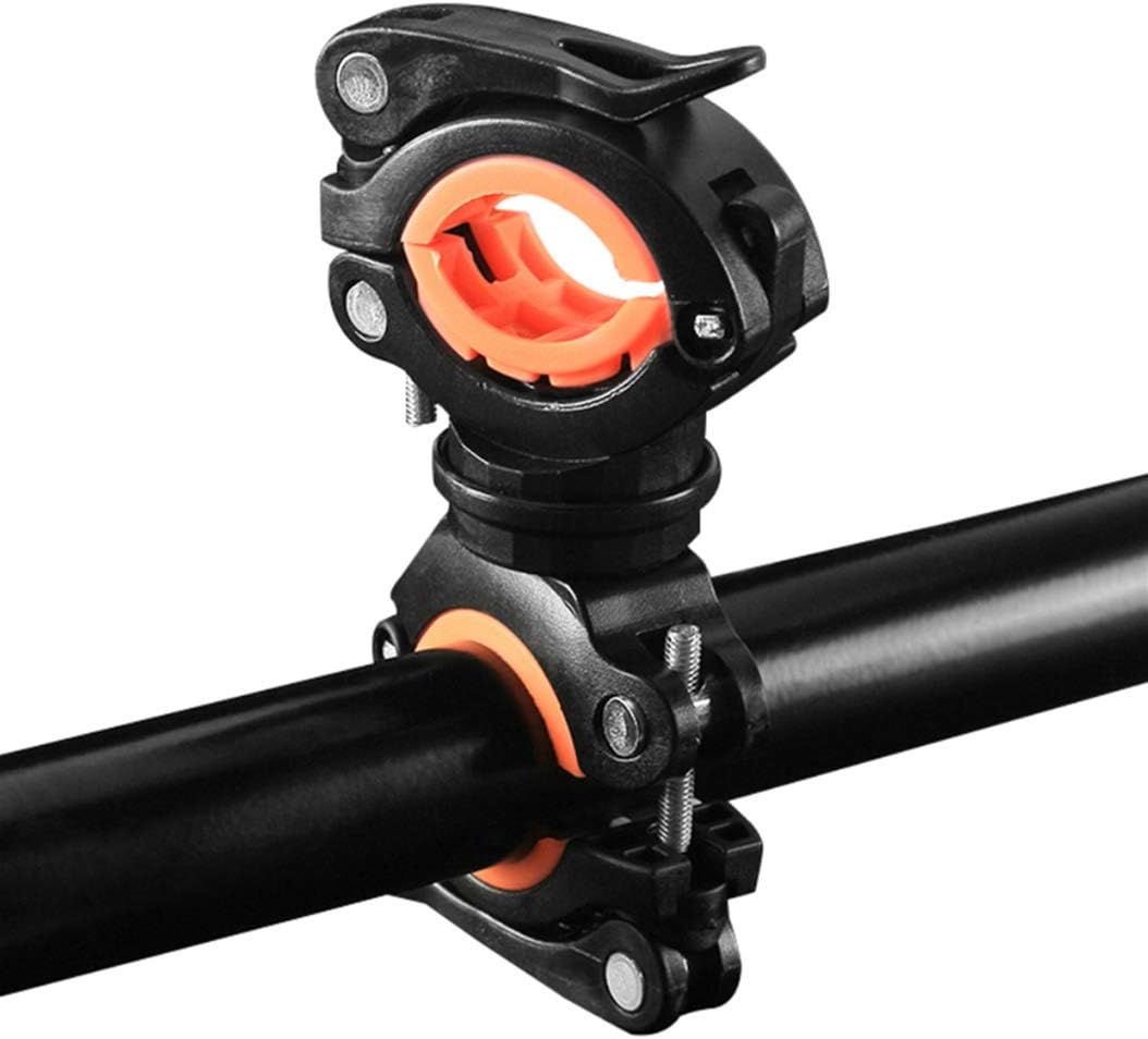 SOOJET BFH-02 Universal Bike Torch Clip 360 Degree Rotatable Flashlight Mount Bike Holder Bicycle Accessories for LED Light, Bike Pump, Camera, GPS (Orange)