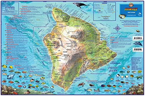 Carte de plongée plastifiée Hawaï « Big Island »