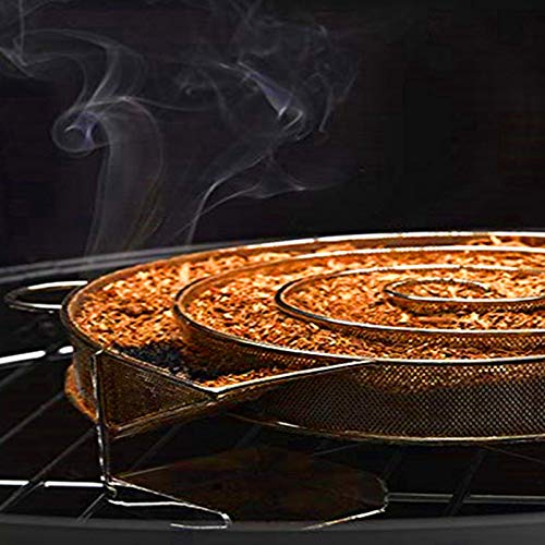Kaltrauchgenerator Räucherschnecke Kaltraucherzeuger Kalträuchern BBQ Rund Edelstahl für Grill und Smoker 3