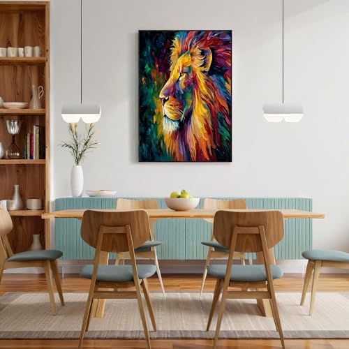 Cuadros de león modernos en lienzo de 60x80 cm para decoración de pared en salones 3
