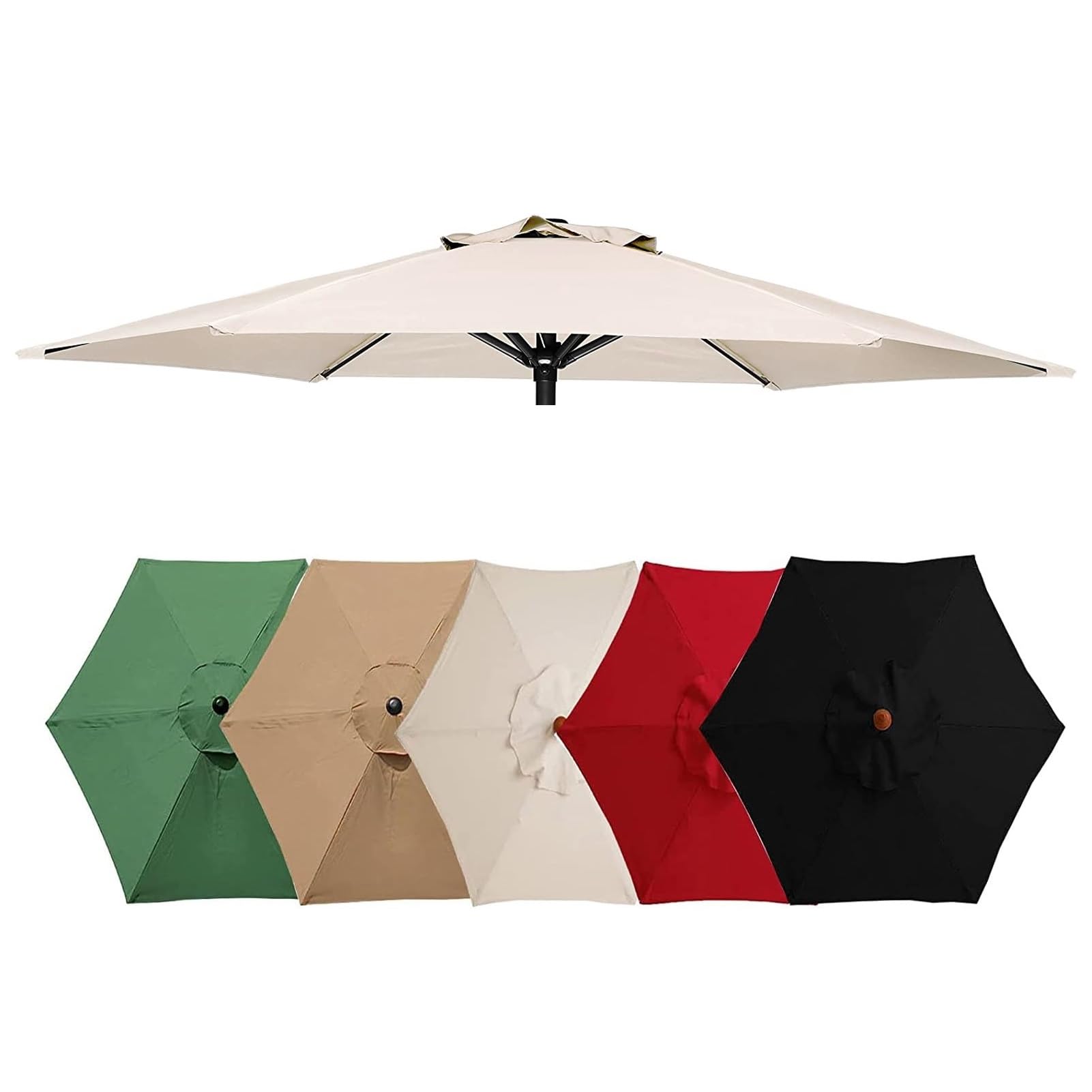Toile de rechange pour parasol 270 cm à 6 bras pour terrasse et jardin