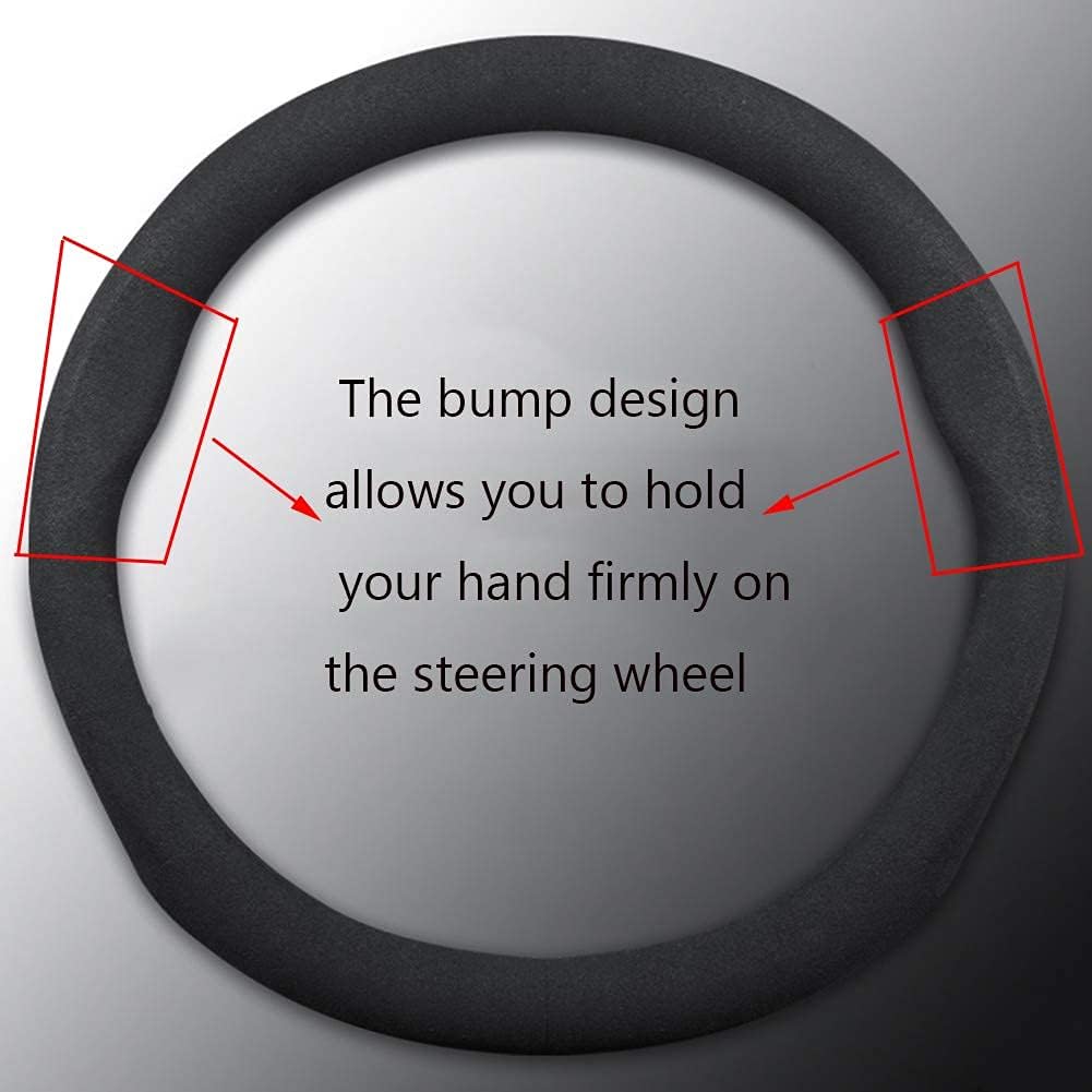Universal Steering Wheel Cover, Made of Suede Material with TPU Hybrid Sports Interior Accessories