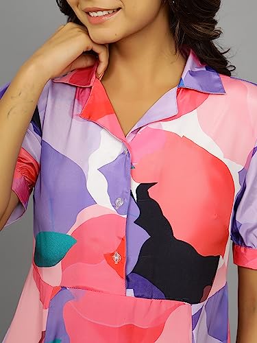 Image of Ravaiyaa - Attitude is everything Womens Soft Crepe Silk Casual Dress Summer Floral Printed Dress Ladies Tank Midi Sundress