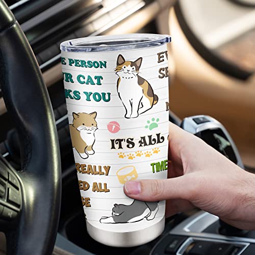 Noxulie Cat Lover Gifts Tumbler 20Oz - Cat Gifts For Cat Lovers - Cat Lover Gifts For Women - Fun Gift For Cat Lover - Cat Mug For Cat Lovers - Birthday Gifts For Cat Lovers - Cat Mom Gift - Cat Gift #TOP3