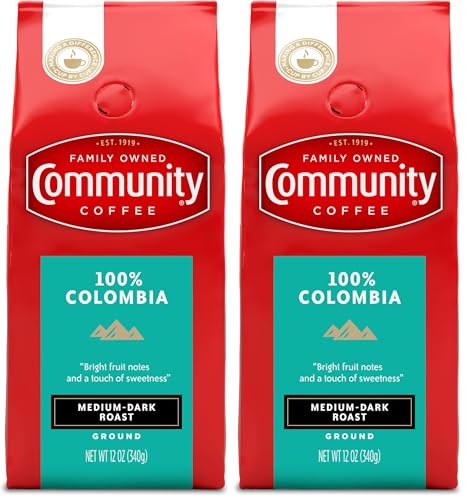 Image of Community Coffee 100% Colombia, Medium Dark Roast Ground Coffee, 12 Ounce (Pack of 2)