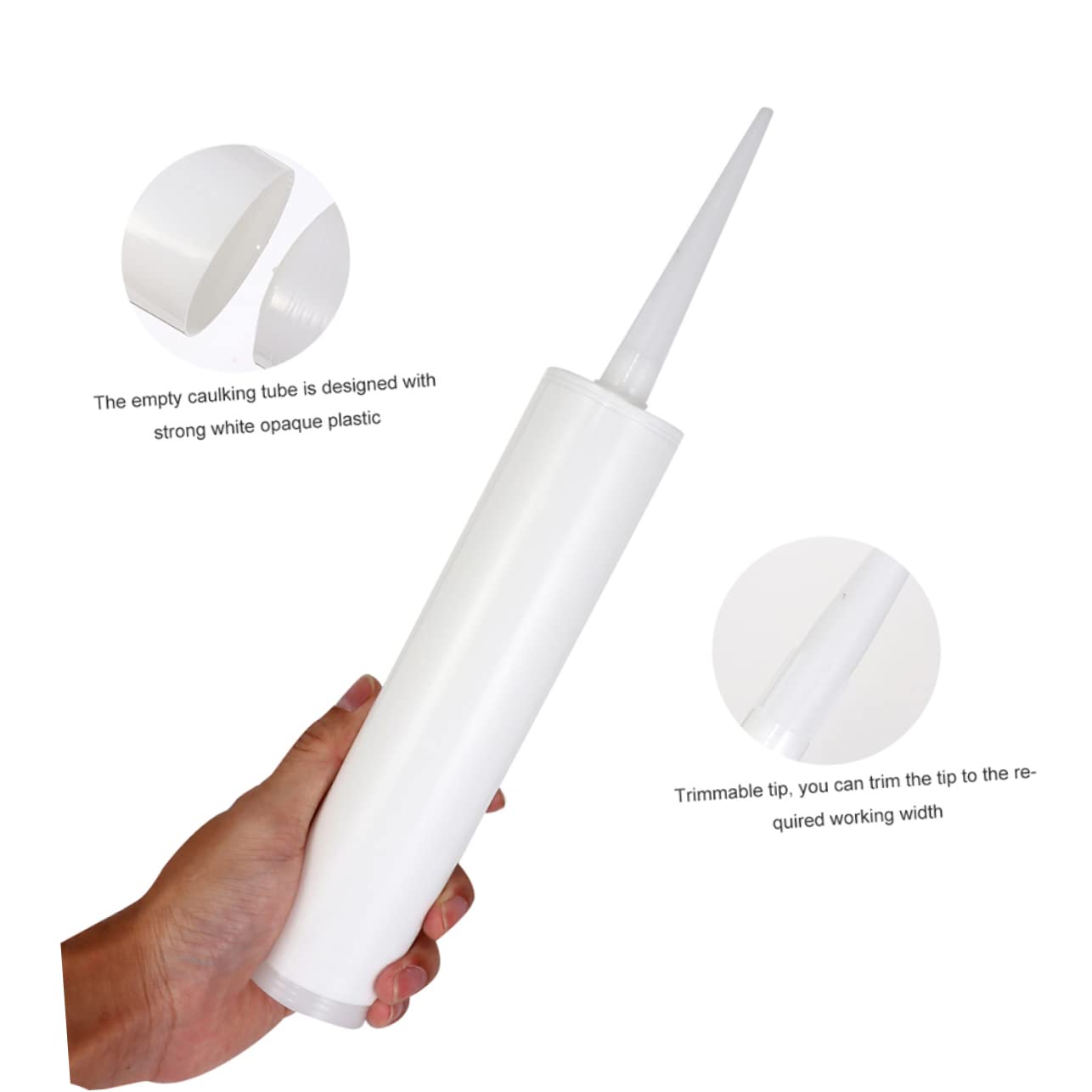3Pcs Reusable Empty Caulk Tubes for Easy Sealing and Diy Projects White Fillable Sealant Tubes for Windows Kitchens and Bathrooms - Image 4