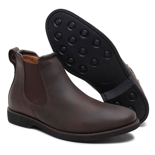 Bota Masculina Chelsea Botina Social Em Couro Lisa Clássica Urbana Versátil Conforto