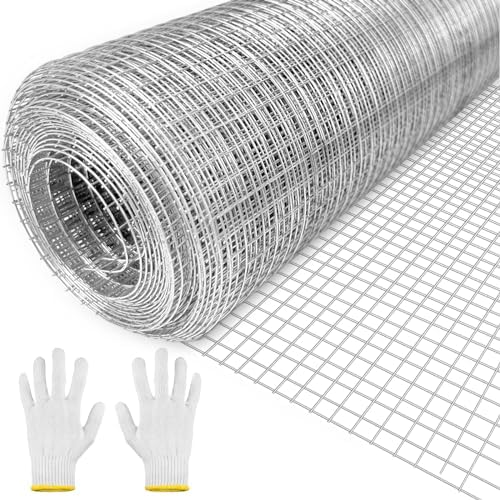 Drahtgitter Feinmaschig, 40 cm x 5 m Wühlmausgitter für Hochbeet, Maschendraht Rolle Verzinkt, Maschenweite 6 mm, Drahtgeflecht als Hasendraht Volierendraht kaninchendraht Hühnerdr