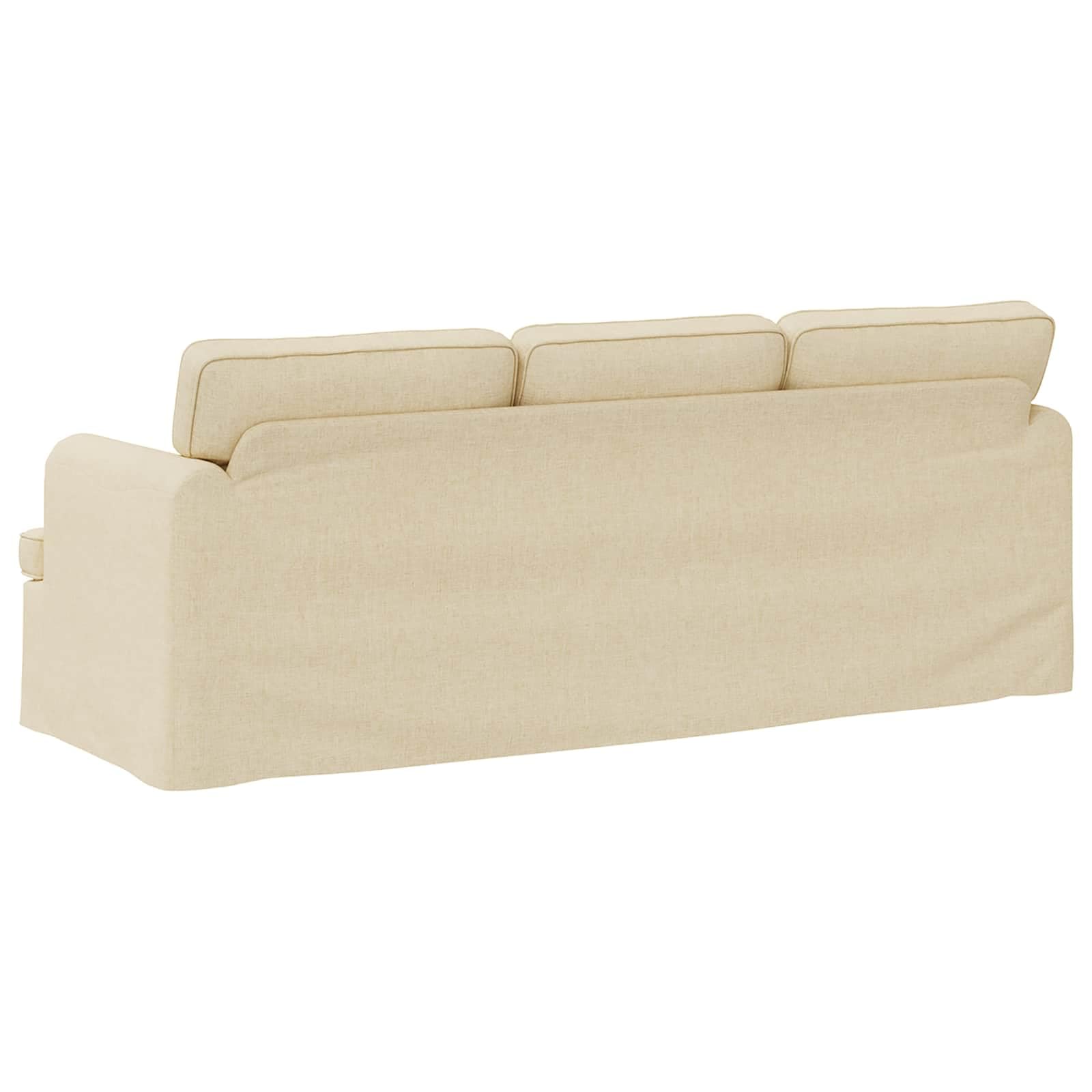 Sofa kremowa, 201 x 80 x 85 cm, materiał z wytrzymałą metalową ramą, ergonomicznym wzornictwem, wygodnymi tapicerkami, podłokietnikami i nóżkami z tworzywa sztucznego do salonu, sypialni i