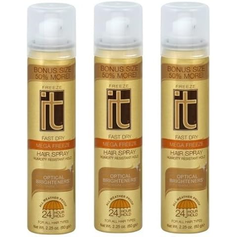 3 Freeze It Mega Freeze Hair Spray Aero Travel Size 50% More 2.25 oz. Cover