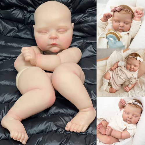 Lonian 21 Zoll bereits gemalt Reborn Puppe Kit Pfirsiche 3D Hautton mit sichtbaren Adern Bebe Reborn Kit mit Stoffkörper (Keine Haare) – Bild 7