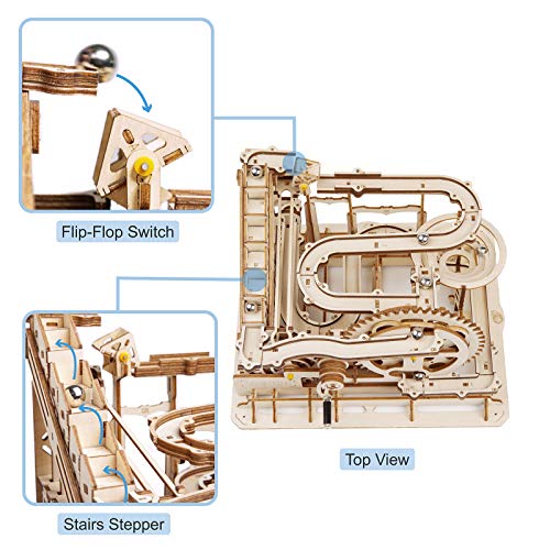 Rokr 3D Wooden Puzzles Marble Run Set - Mechanical Model Kit For Adults Diy Roller Coaster Toys Gifts For Boys/Girls (Marble Parkour) #TOP2