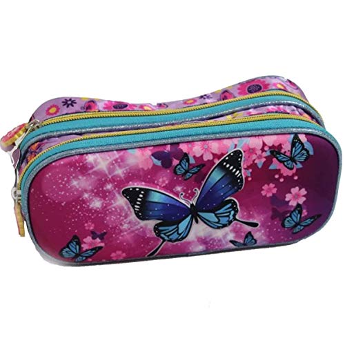 Kit Mochila Infantil Borboleta Tamanho Grande Rodinhas Fenix