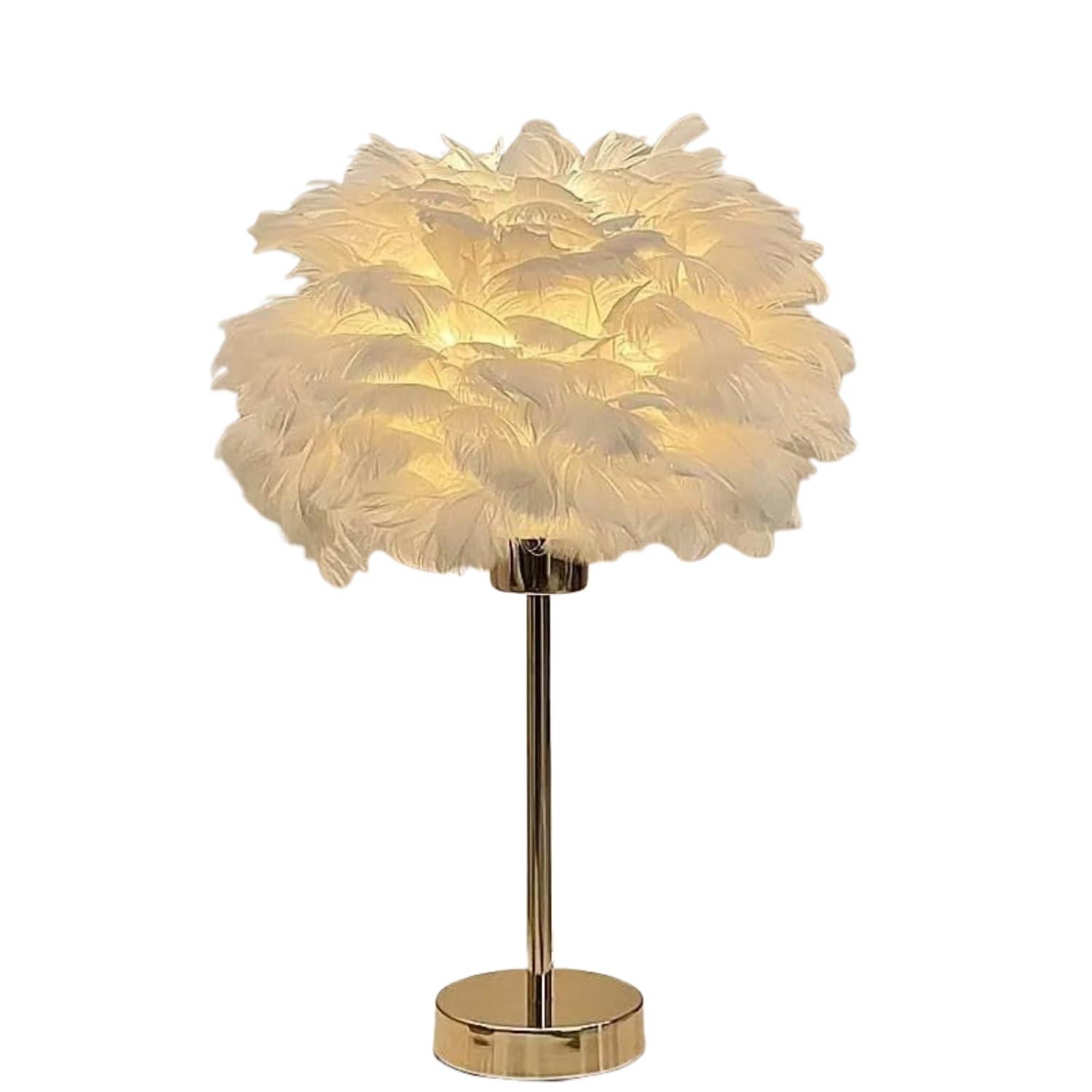 Feather Table Lamp | USB Powered Bedside Lamp with 3 Color Light Modes, Switch Button Control, Stable Weighted Base, Soft Ambient Glow, Bedroom Decor & Giftable Night Light (Feather Lamp)-image-43