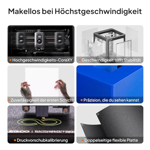 ELEGOO Centauri Carbon 2 Combo 3D Drucker Mehrfarbig, 500mm/s Hochgeschwindigkeits Mehrfarbendruck Mit Canvas, Automatische Nivellierung, 350°C Hochtemperaturdüse, 256x256x256mm Bauvolumen