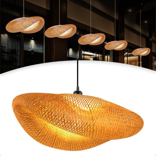 Kit 3 Luminária de Teto Lustre Pendente Bambu Honolulu Mini Rústico 40cm Bamboo
