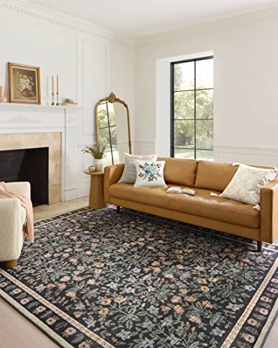 Loloi Rifle Paper Co. Eden Collection EDE-02 Mughal Garden Black 3'-6" x 5'-6" Accent Rug feat. CloudPile™