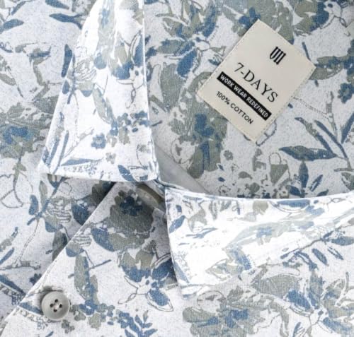 Image of 7-DAYS Men's Premium Printed Shirt - 100% Cotton, Regular Fit, Full Sleeve, with Pocket - Versatile for Formal Occasions and Casual Wear