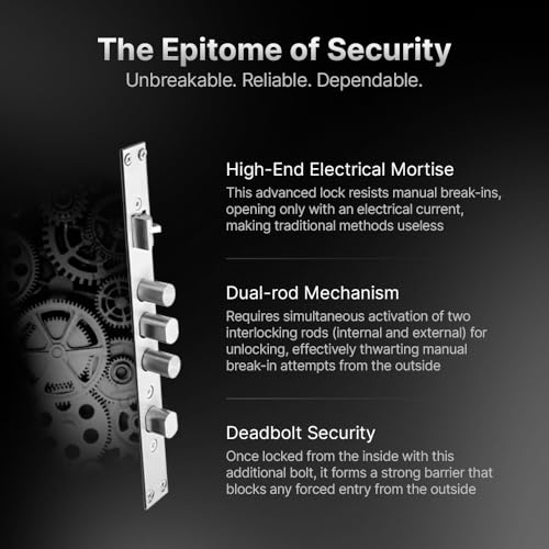 Image of Qubo Smart Door Lock Ultra from Hero Group | Remote App Unlock | 5 Bolts | Tamper Alerts | 7-Way Unlocking | Fingerprint| PIN | OTP | RFID Card | Key | 3-Year WarrantyI Black