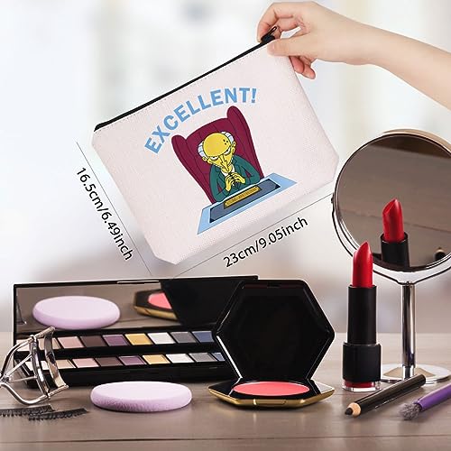 Funny 90’s Cartoons Show Inspired Mr. Burns Excellent Canvas Makeup Bag for Fans (Excellent! Bag EU) - Image 2