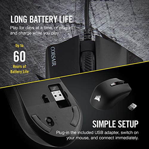 Image of Corsair Harpoon Wireless RGB Lightweight FPS /MOBA Gaming Mouse - 10,000 DPI - 6 Programmable Buttons - Low-Latency Bluetooth - iCUE Compatible - PC, Mac, PS5, PS4, Xbox - Black