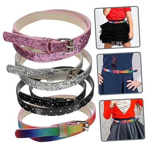 SAFIGLE 4pcs Heart Design Boy Girl Waist Belt Artificial Leather Belts for for Daily Wear and Special Occasions3