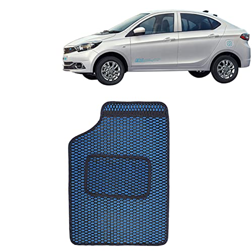 Image of Kingsway Dotted Design Car Floor Foot Mats Universal Fit for Tata Tigor EV, Model Year : 2019 Onwards, Water and Dustproof, Color Blue, Set of 5 Pieces