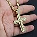 MAXBLING81 Gold Silver Plated Hip Hop Iced Glittered Jesus Body Cross Pendant & 4mm 24