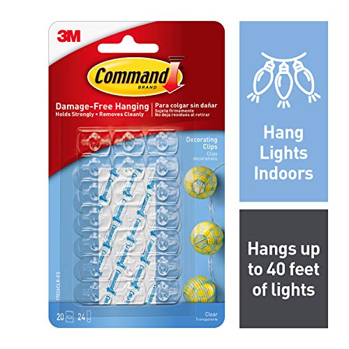 Image of Command Small Decorating Clips, Clear, 20-Clips /Pack, 6-Packs, Decorate Damage-Free