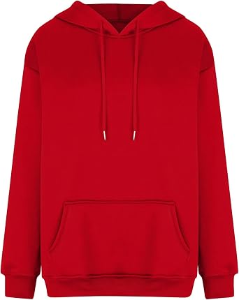 Women's Casual Hoodies Long Sleeve Lightweight Solid Pullover Tops Loose Fall Winter Sweatshirt with Pocket