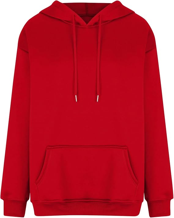 Women's Casual Hoodies Long Sleeve Lightweight Solid Pullover Tops Loose Fall Winter Sweatshirt with Pocket