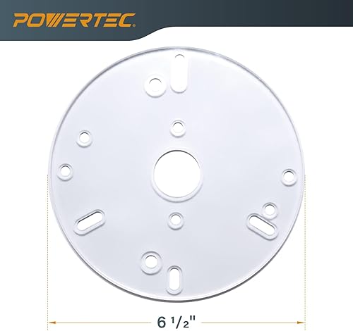 Miniatura 9 de POWERTEC 71833 Juego de pines y cono de centrado de placa base de enrutador con extremos de 12" y 14" para placas de calibración, guías de