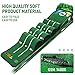 HUAEN Golf Putting Green Putting Mat Indoor & Outdoor with Ball Return and 3 Holes Improve Accuracy and Speed Durable Wrinkle-Resistant Velvet Crystal Mat Golf Accessories for Men