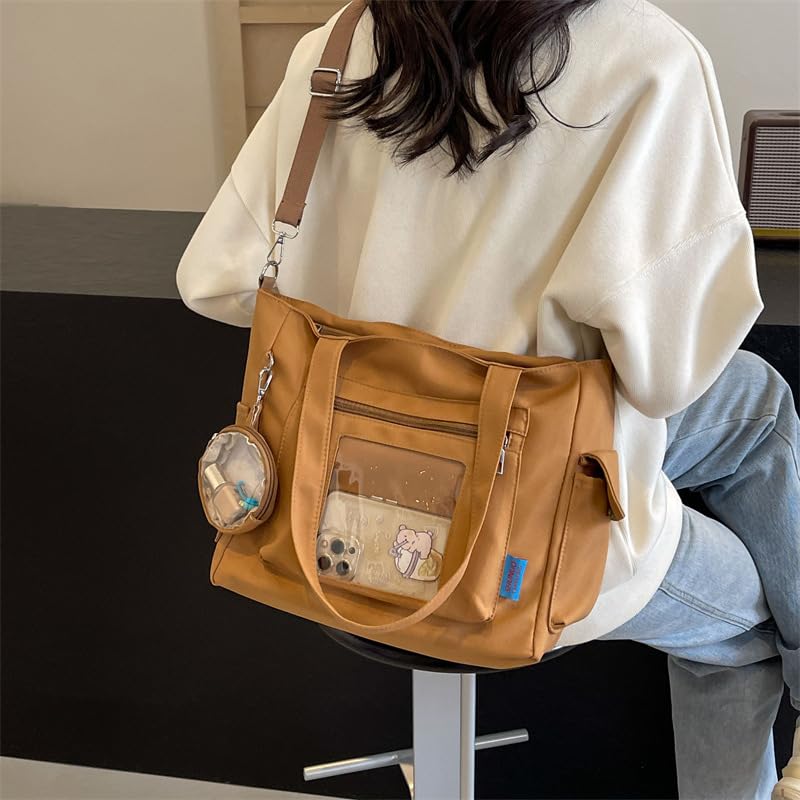 Cute Handbag Crossbody Bag Women, Aesthetic Y2K Shoulder Handbags Fashion Top Handle Bag Women Trendy Tote Bag (brown)3
