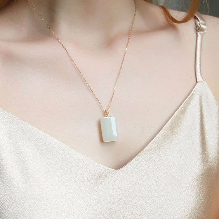 Amazon.com: 和田玉方无事牌吊坠平安扣玉石玉器珠宝2051316