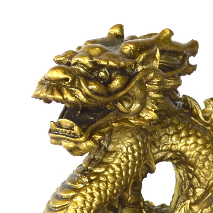 Amazon.co.jp: 水龍 龍 ゴールド 金 ドラゴン 龍神様 置物 財運 金運