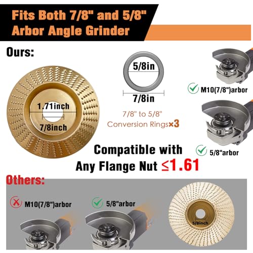 Konvixon KON-MDP001 11Pcs Wood Carving Disc Set For 4 Inch Or 4 1/2 Inch Angle Grinder thumb #2