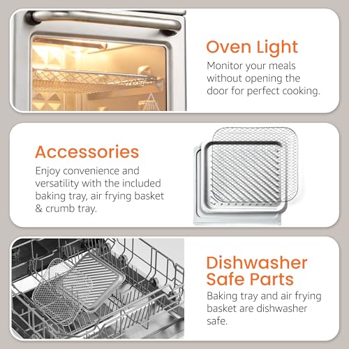 Elite Gourmet Elite Gourmet EAF0852SS 8.5Qt. Capacity Air Fryer Oven の商品画像 6