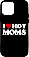 Vista 16 de Funda con texto en inglés "I Love Hot Moms Red Heart para iPhone 16