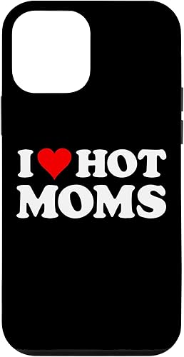 Miniatura 16 de Funda con texto en inglés "I Love Hot Moms Red Heart para iPhone 16