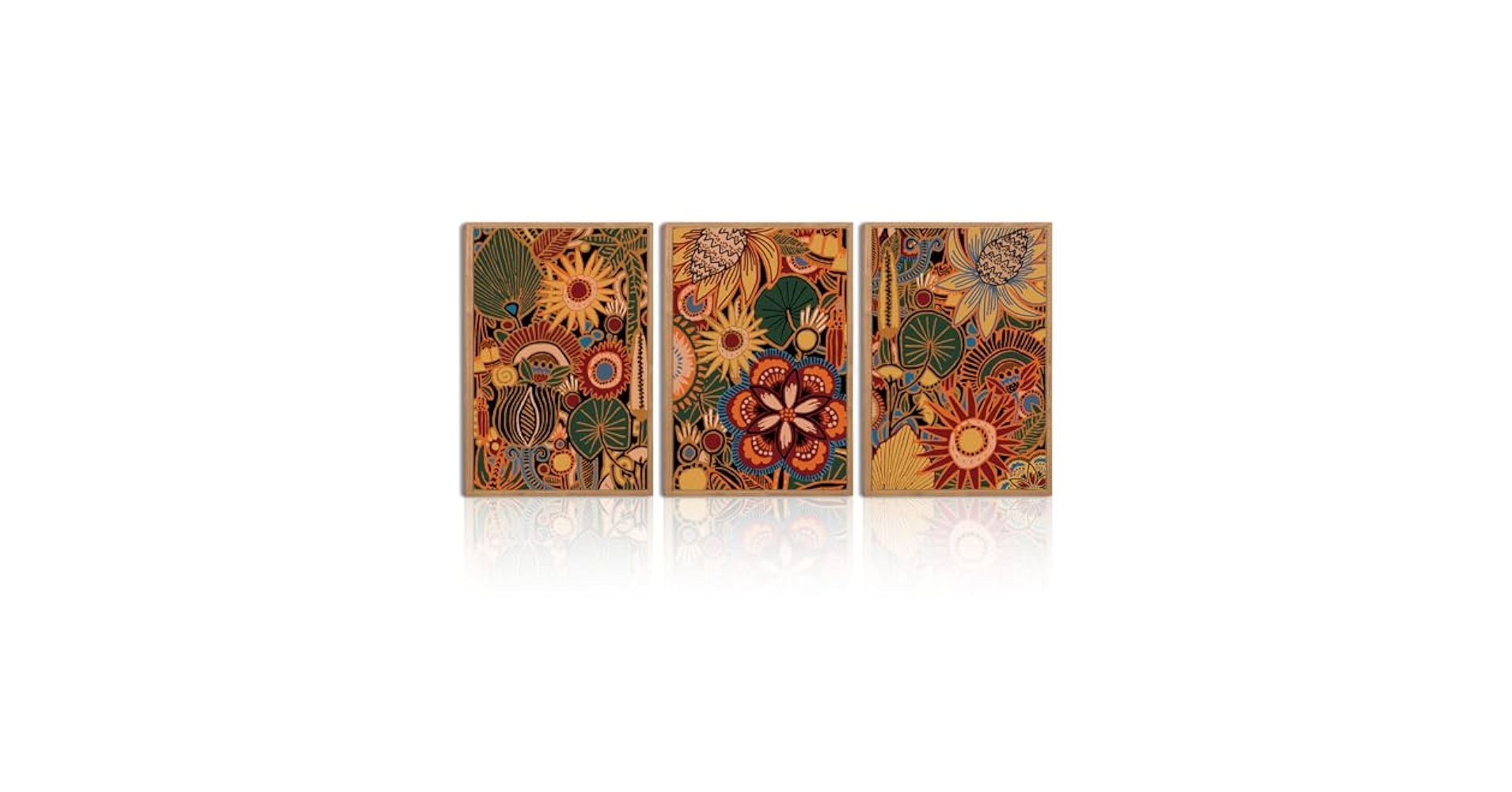 Amazon.com: BINCUE Framed Canvas Wall Art Set Vintage Floral