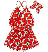 UNICOMIDEA 6M-3T Baby Girl Backless Bodysuit Outfit Set Romper Jumpsuit with Headband