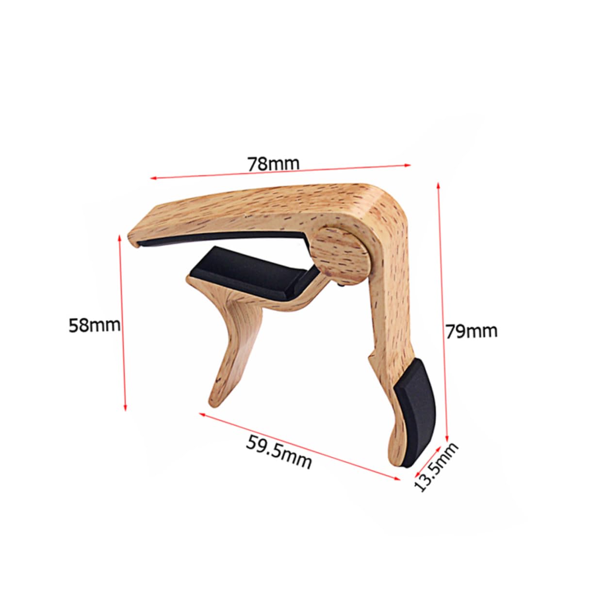 ERINGOGO Wood Color Guitar Capo Clamp for String Acoustic Electric Guitar Ukulele Easy Repositioning for Beginners Professionals