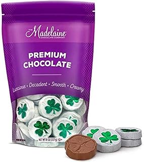 Madelaine St. Patrick's Day Solid Premium Milk Chocolate Shamrocks - ½ LB Bag...